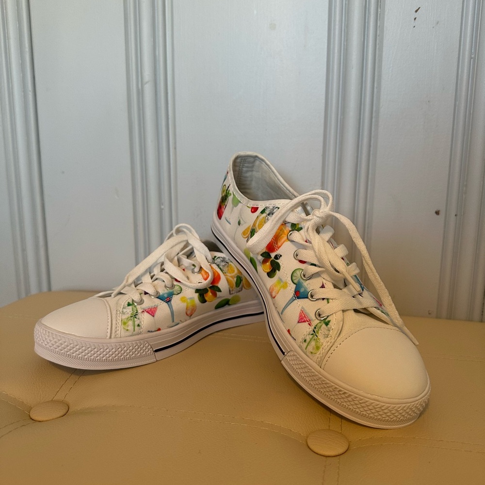 White converse style cocktail sneakers